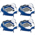 Single Person Inflatable Lounge Tube Chair with Mesh Bottom, Backrest, and Built in Cupholders P476878