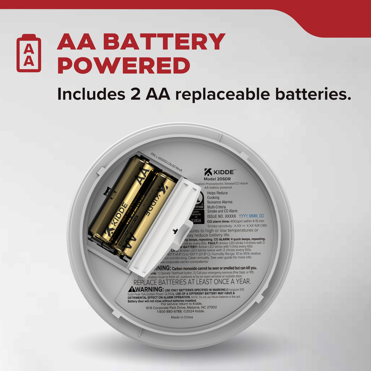 Battery Powered Smoke and Carbon Monoxide Detector L934