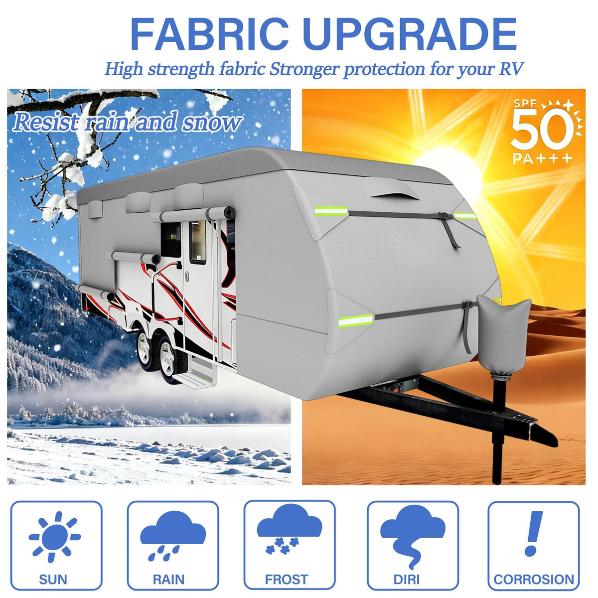 8 Layers Waterproof Travel Trailer RV Cover Y9692