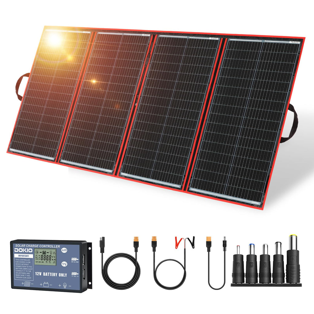 300W Foldable Solar Panel Kit with PWM Controller and USB Ports L849