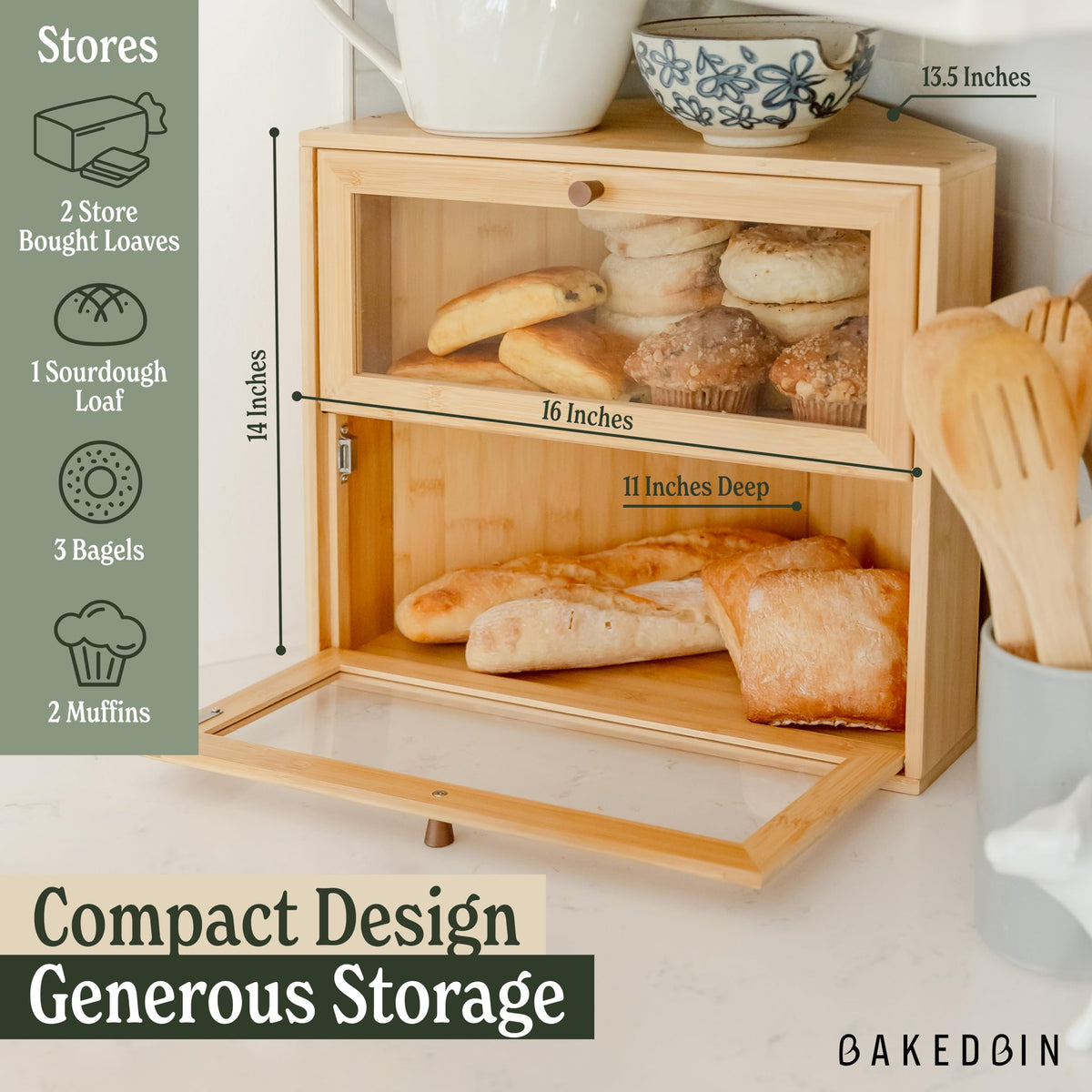 Bamboo Wooden Bread Box Z708