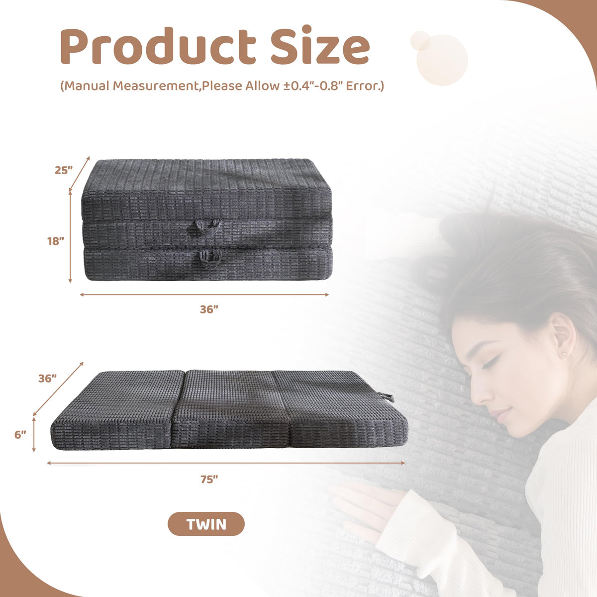 Memory Foam Tri-Folding Mattress D89211