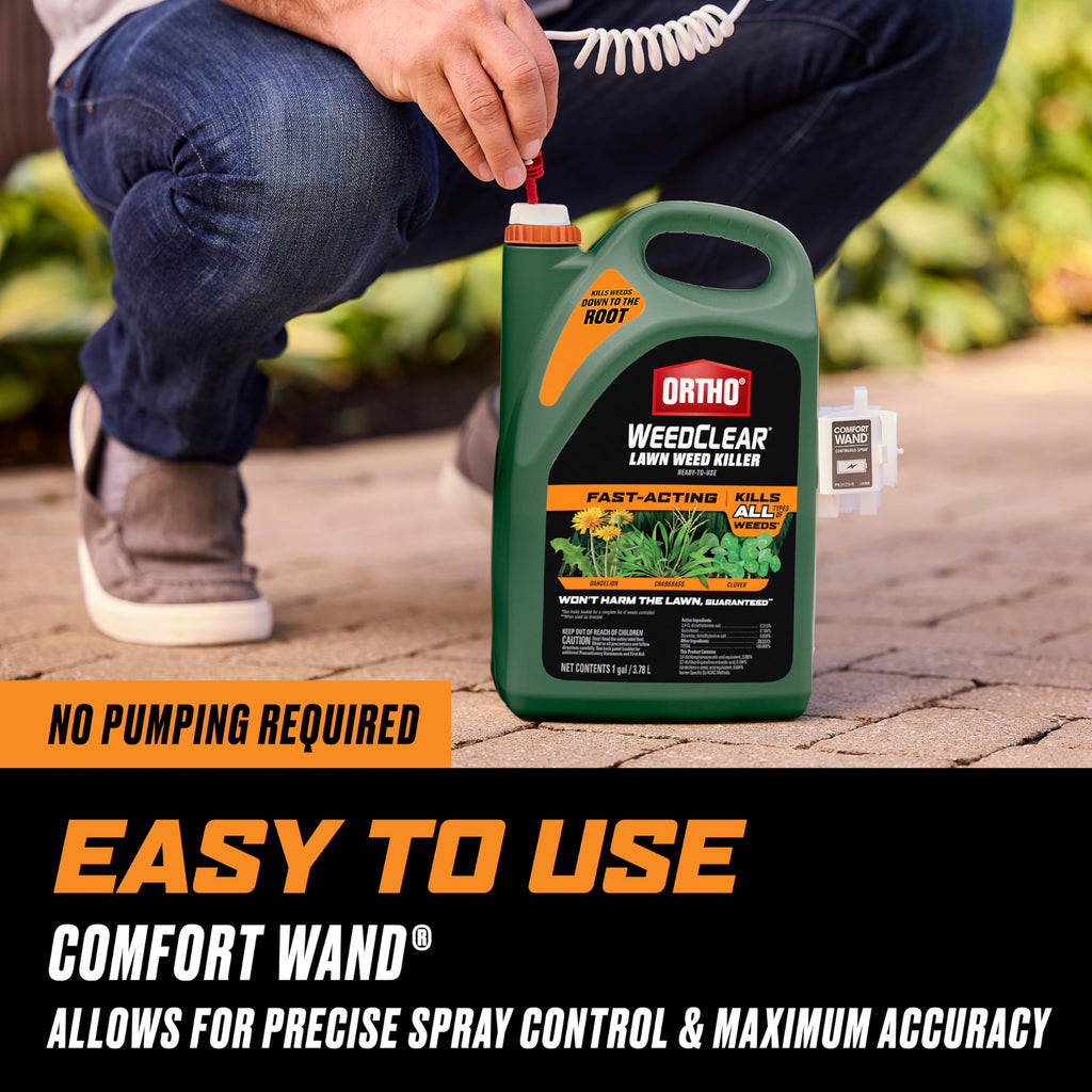 Ortho WeedClear Lawn Weed Killer Ready-to-Use with Comfort Wand, 1 gal. H2660
