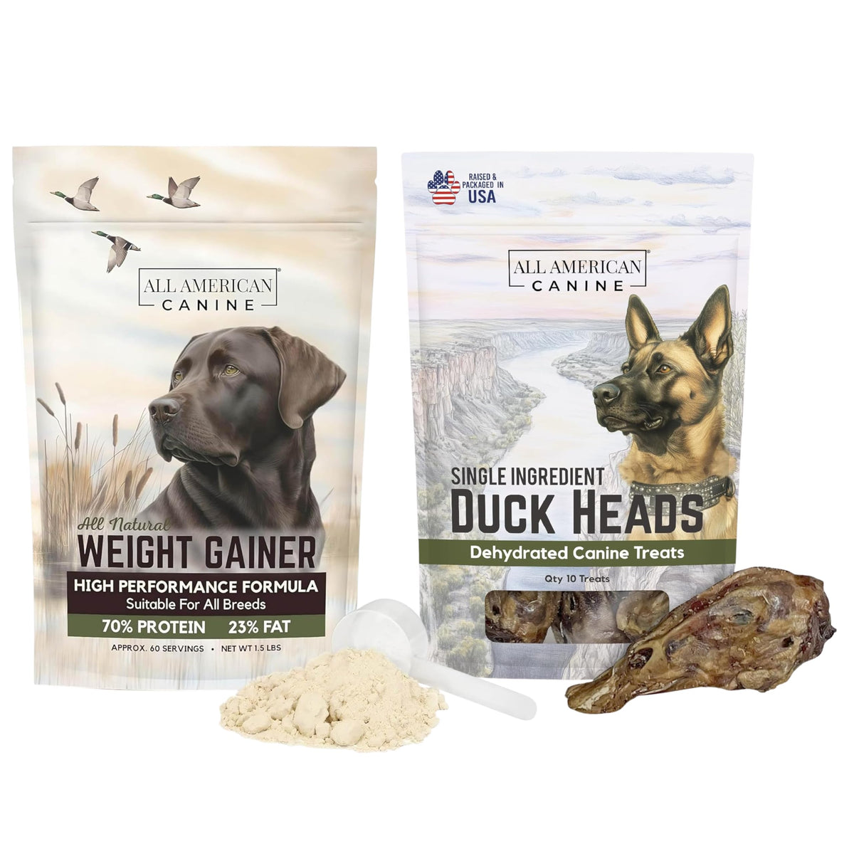Dog Weight Gainer Powder & Duck Heads Bundle R275278