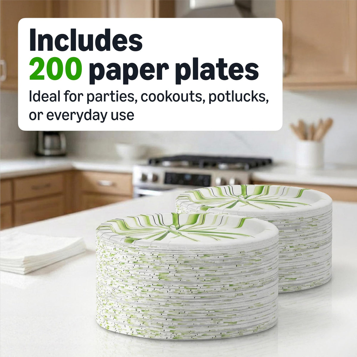 8.62 Inch Disposable Paper Plates, 200 Count X77257