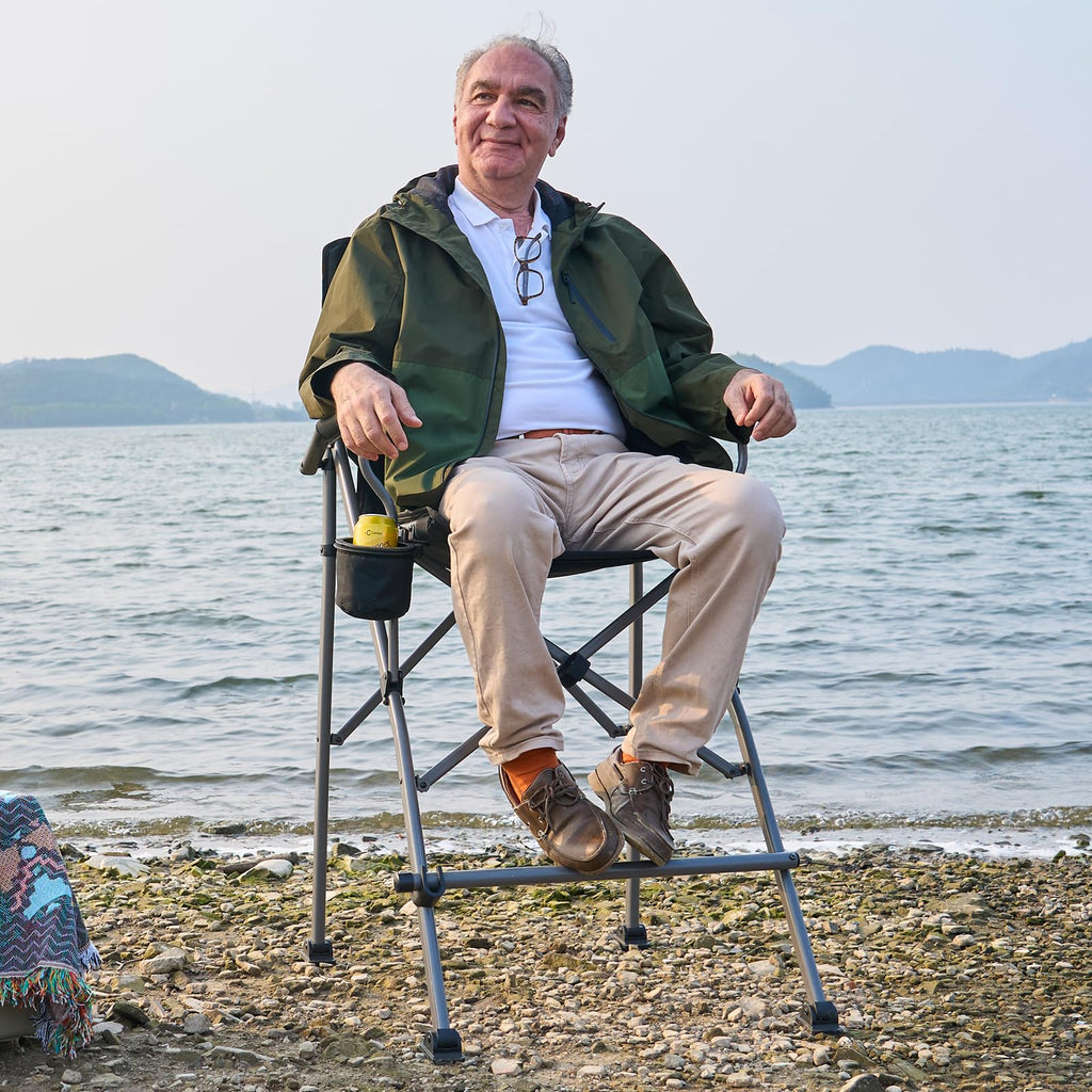 Foldable Camping Chair with Carry Bag Black Q833