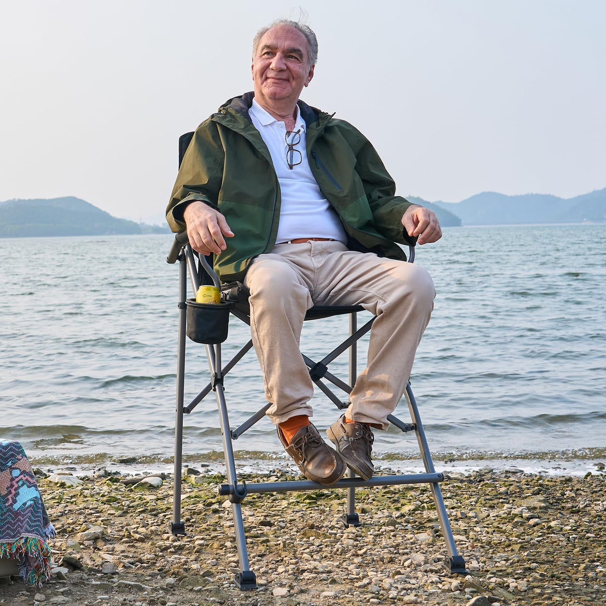 Foldable Camping Chair with Carry Bag Black Q833