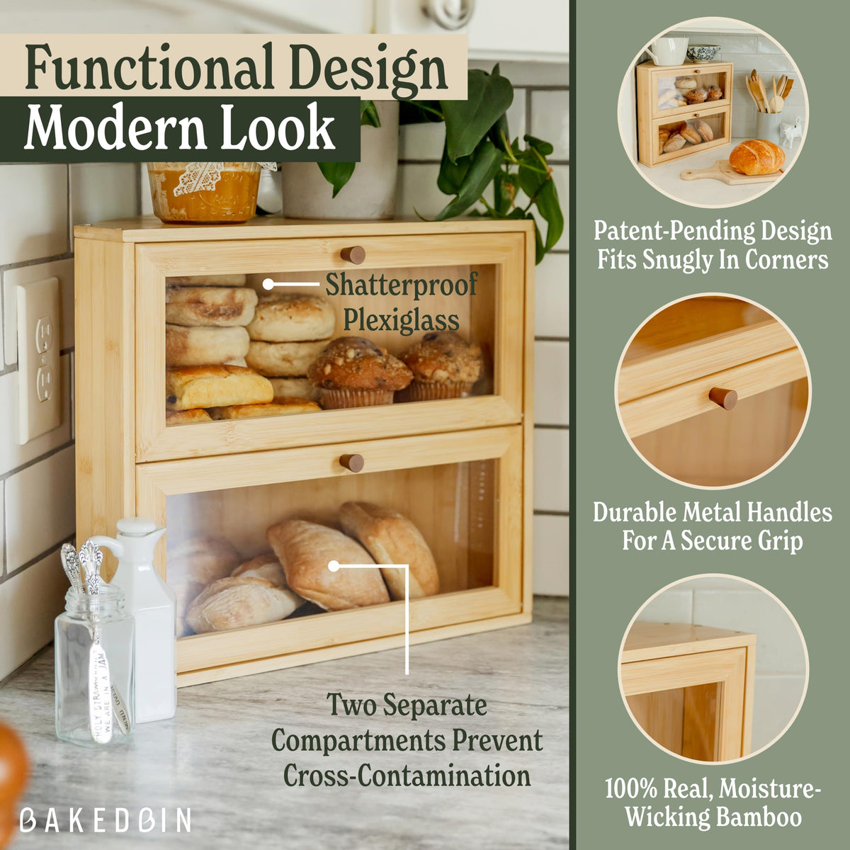 Bamboo Wooden Bread Box Z708
