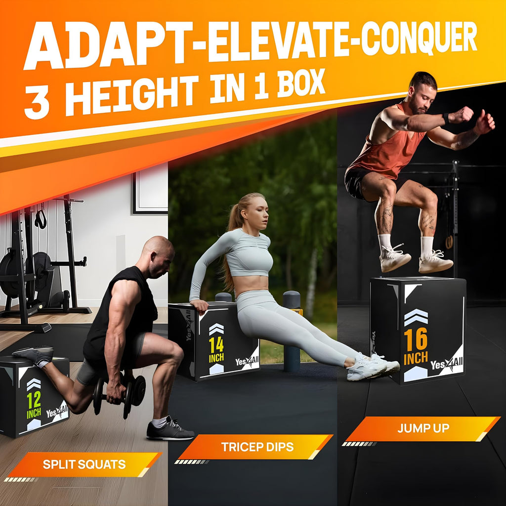 3-in-1 Soft-Padded Plyo Box with Wooden Core K37698