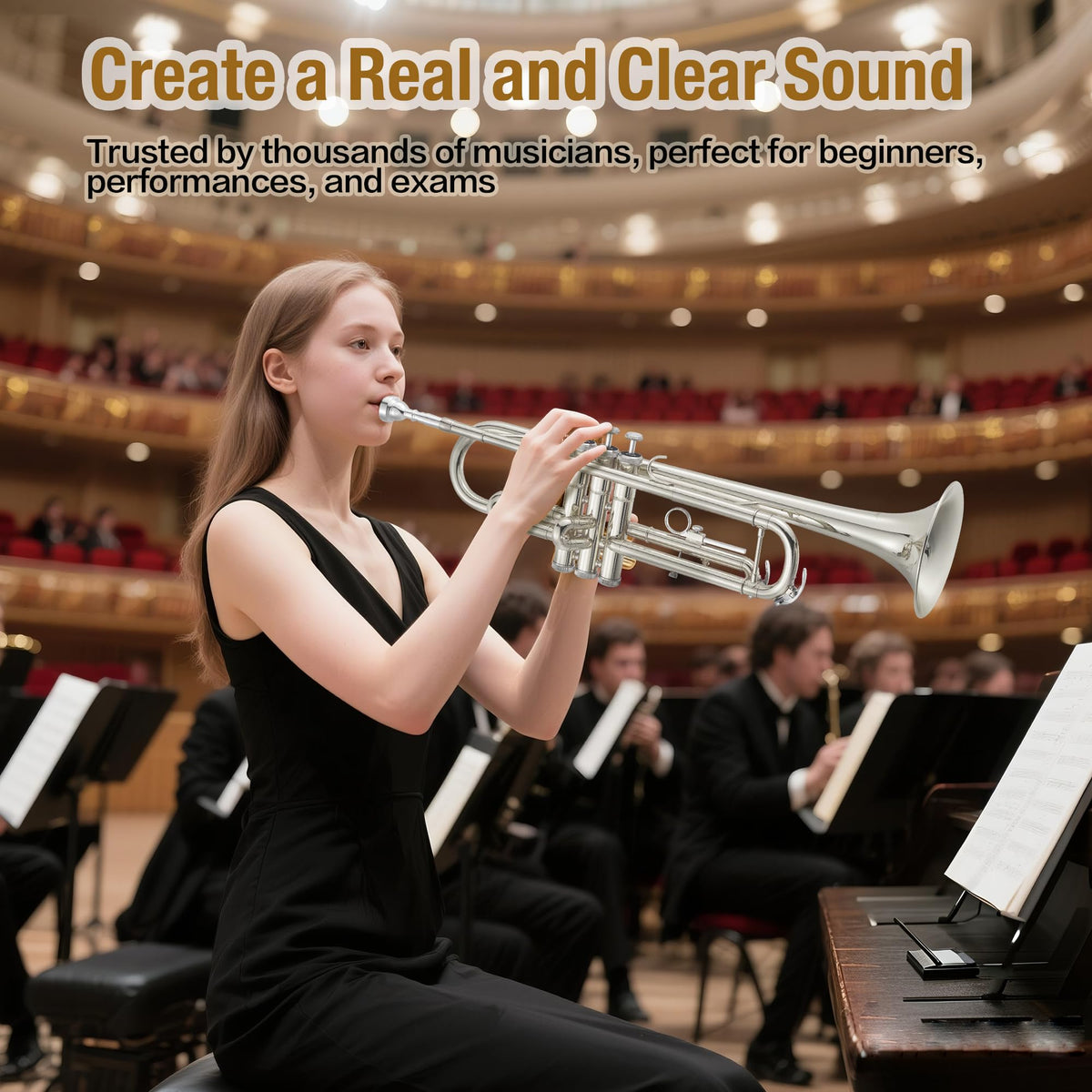 Nickel-Plated Brass Trumpet with Hard Case O642