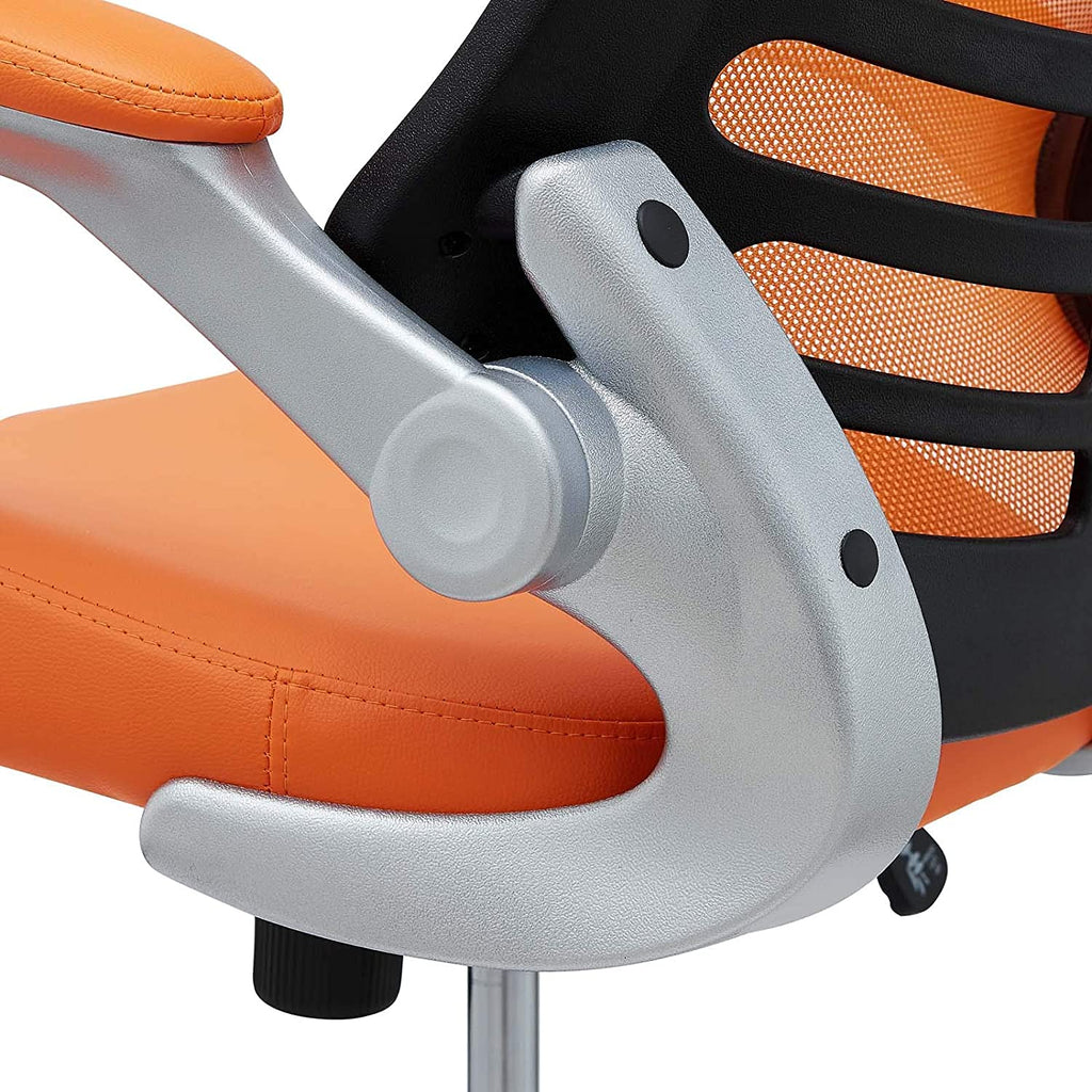 Orange Mesh Back Vinyl Seat Office Chair U328750