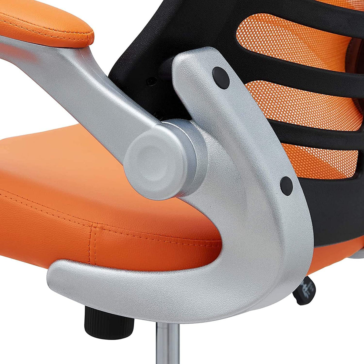 Orange Mesh Back Vinyl Seat Office Chair U328750