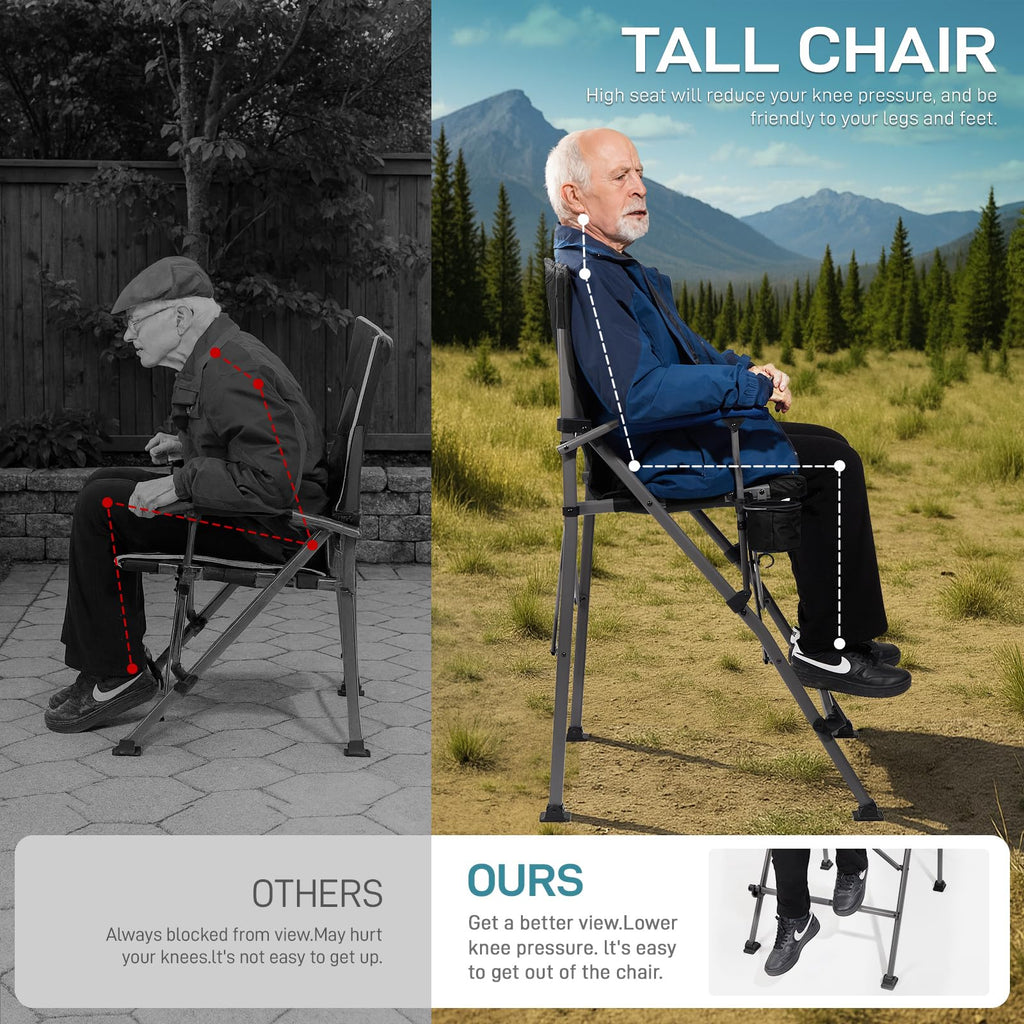 Foldable Camping Chair with Carry Bag Black Q833