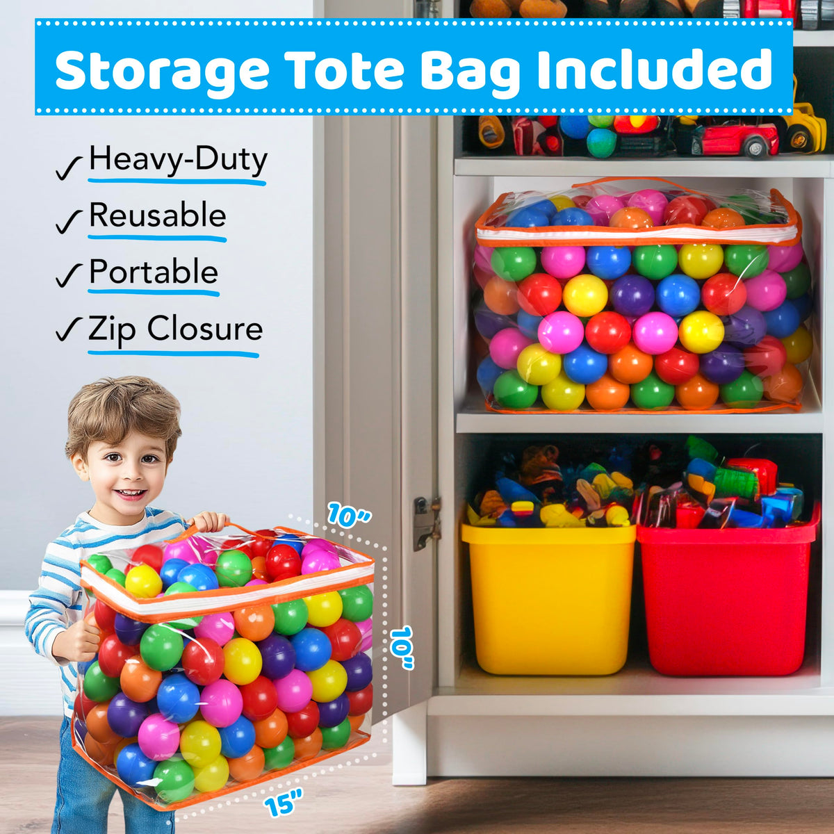 Ball Pit Balls with Reusable Storage Bag A358