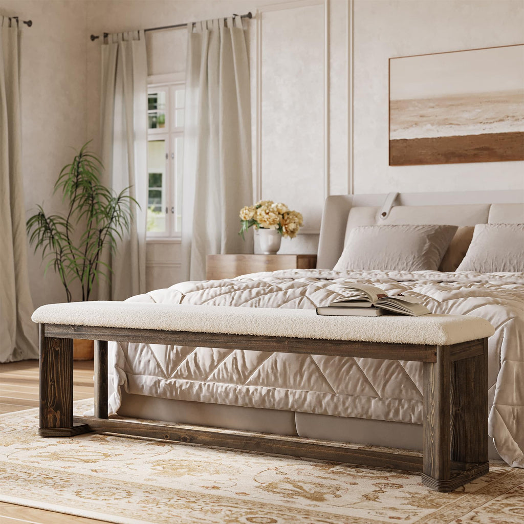Upholstered Bench with Cushion M9128