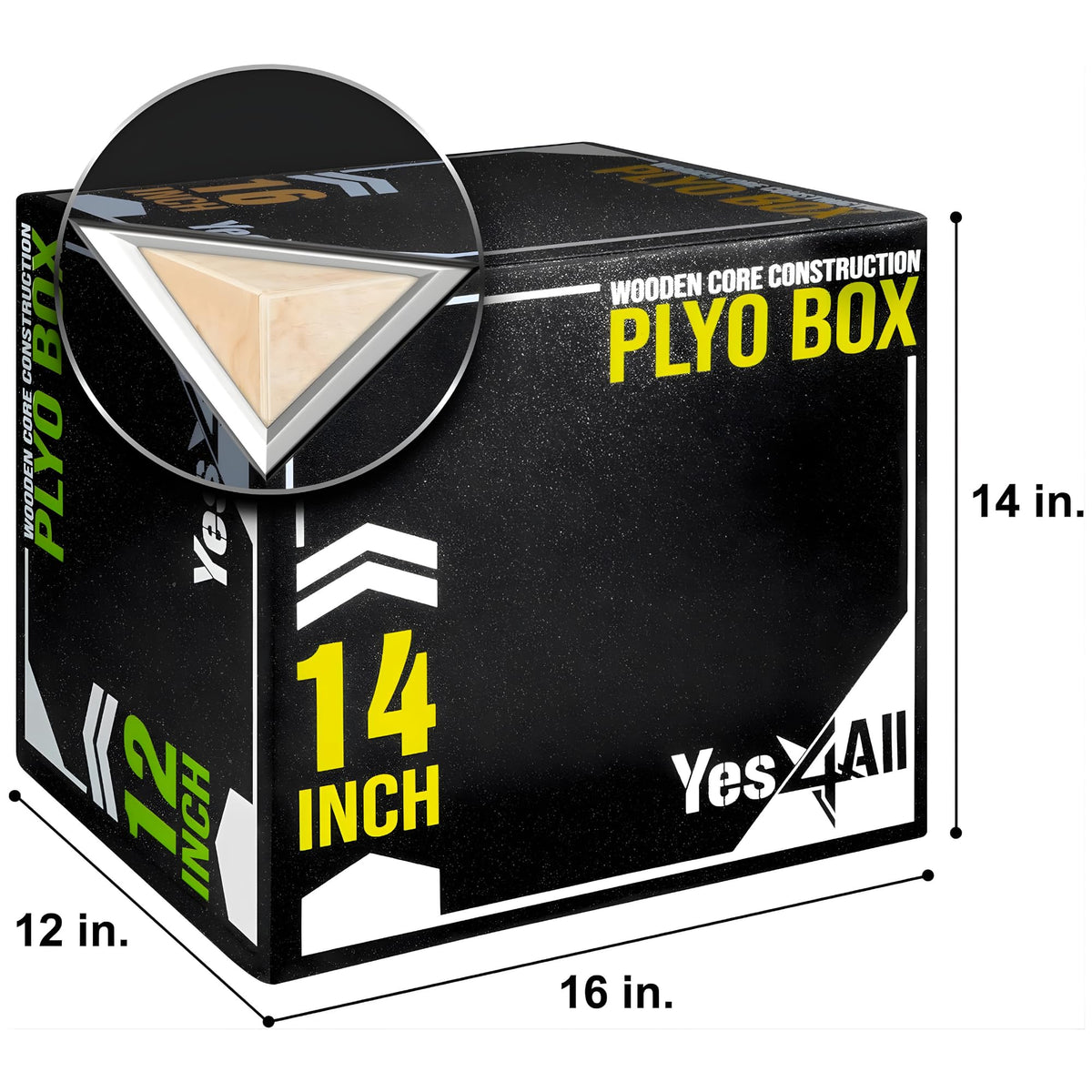 3-in-1 Soft-Padded Plyo Box with Wooden Core K37698