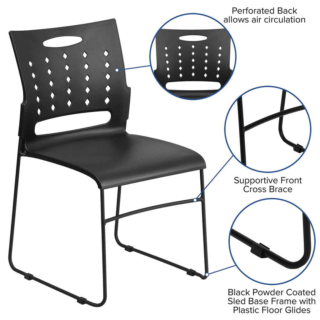 Black Stacking Chairs Set of 5 V89286
