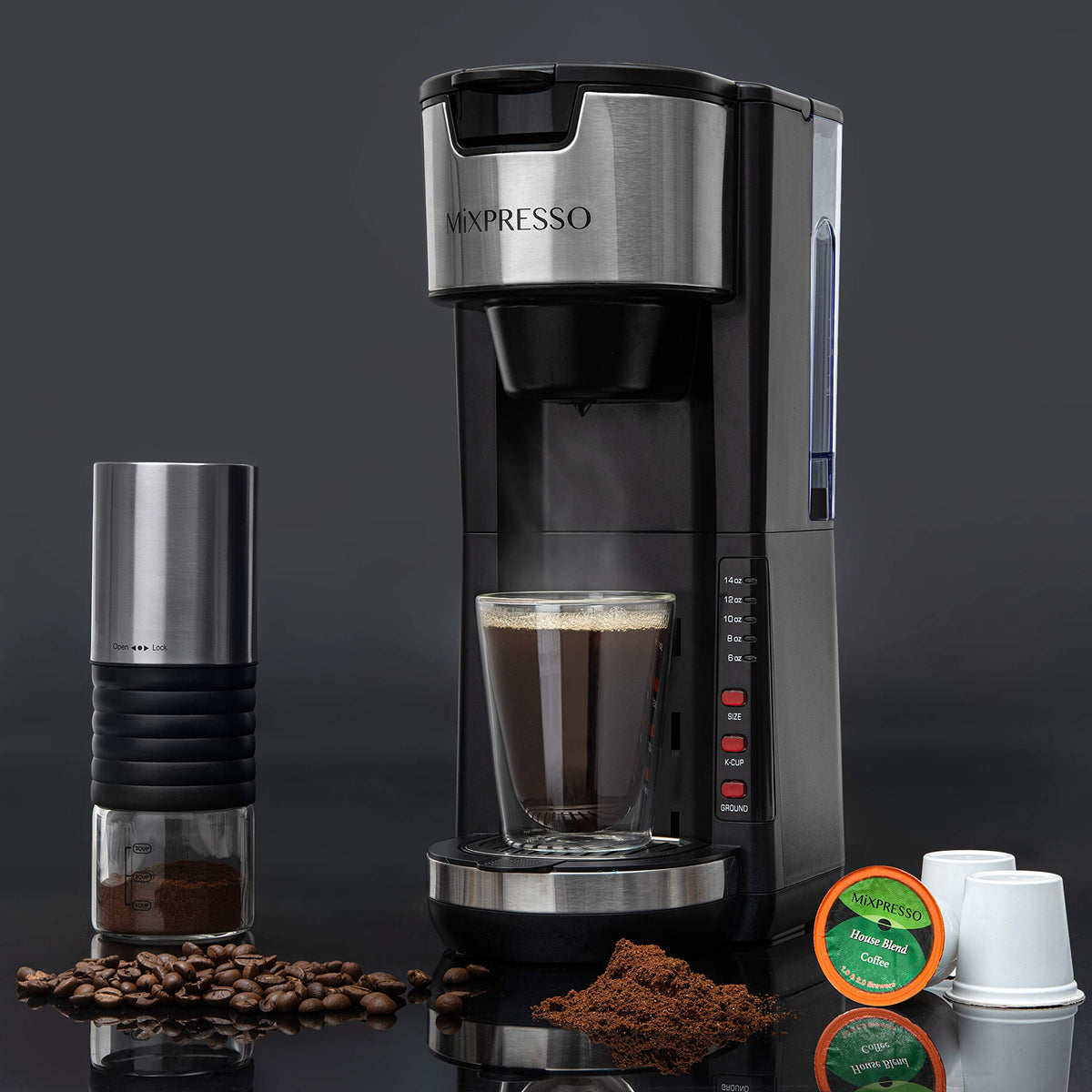 Black Single Serve Coffee Maker 30 oz U161