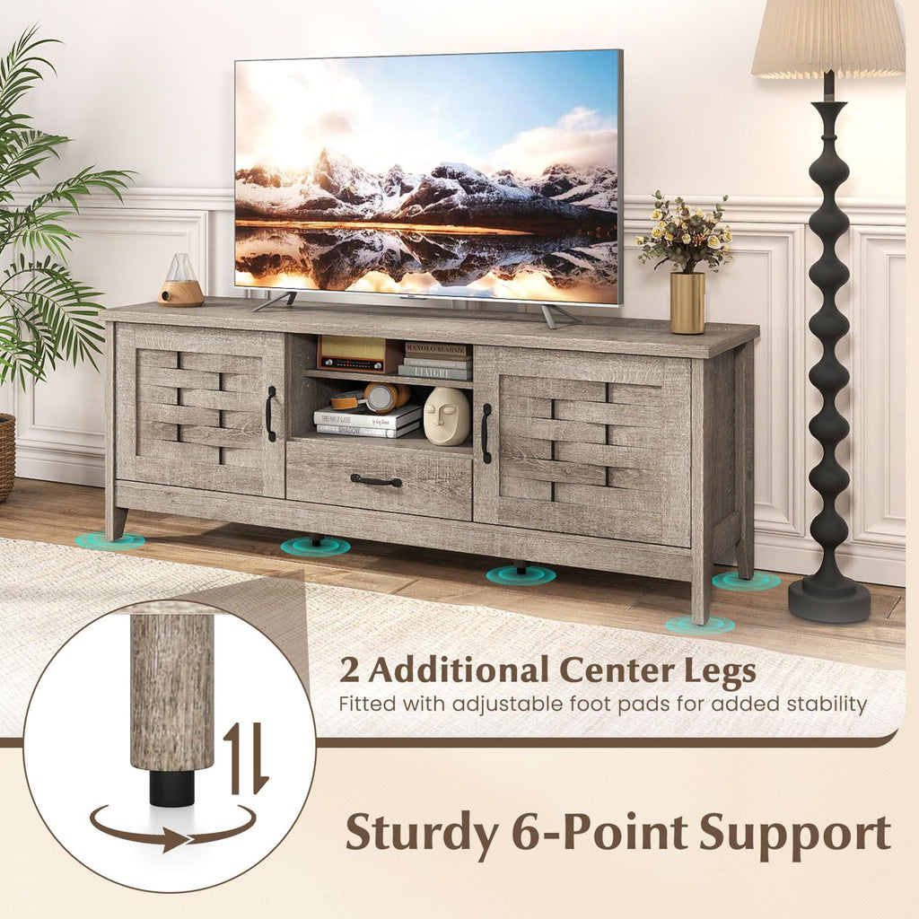 Farmhouse 59" Wood TV Stand with Storage Drawer G386