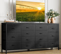 Black 14 Drawer Dresser TV Stand U355