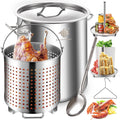 40 Quart Stainless Steel Stockpot with Basket and Steam Rack Q9976