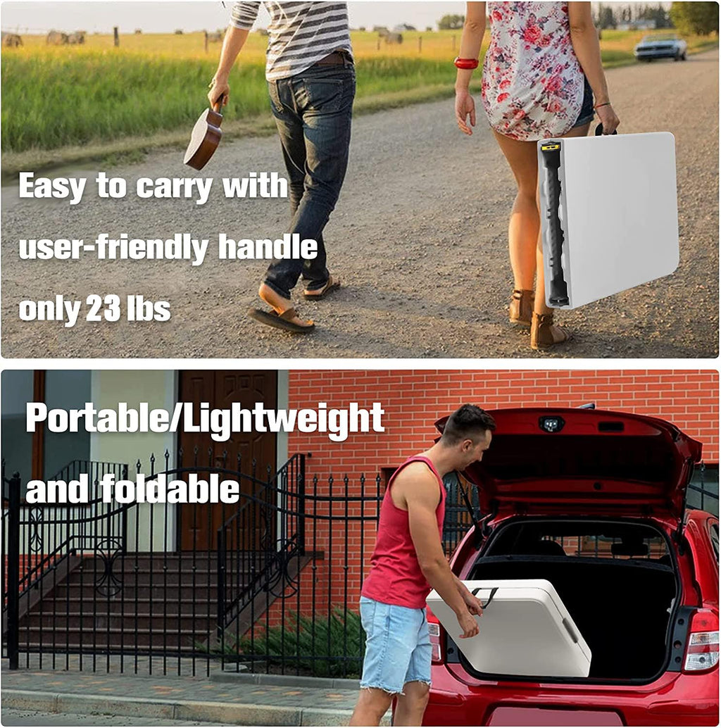 Folding Table 6ft Portable Heavy Duty Plastic White K19001