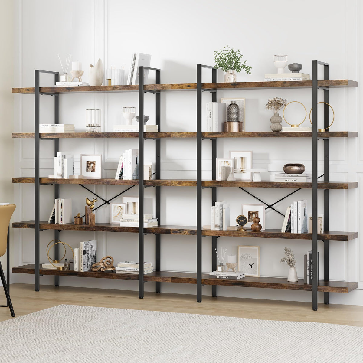 5 Tier 70" H Wood Bookshelf U8244