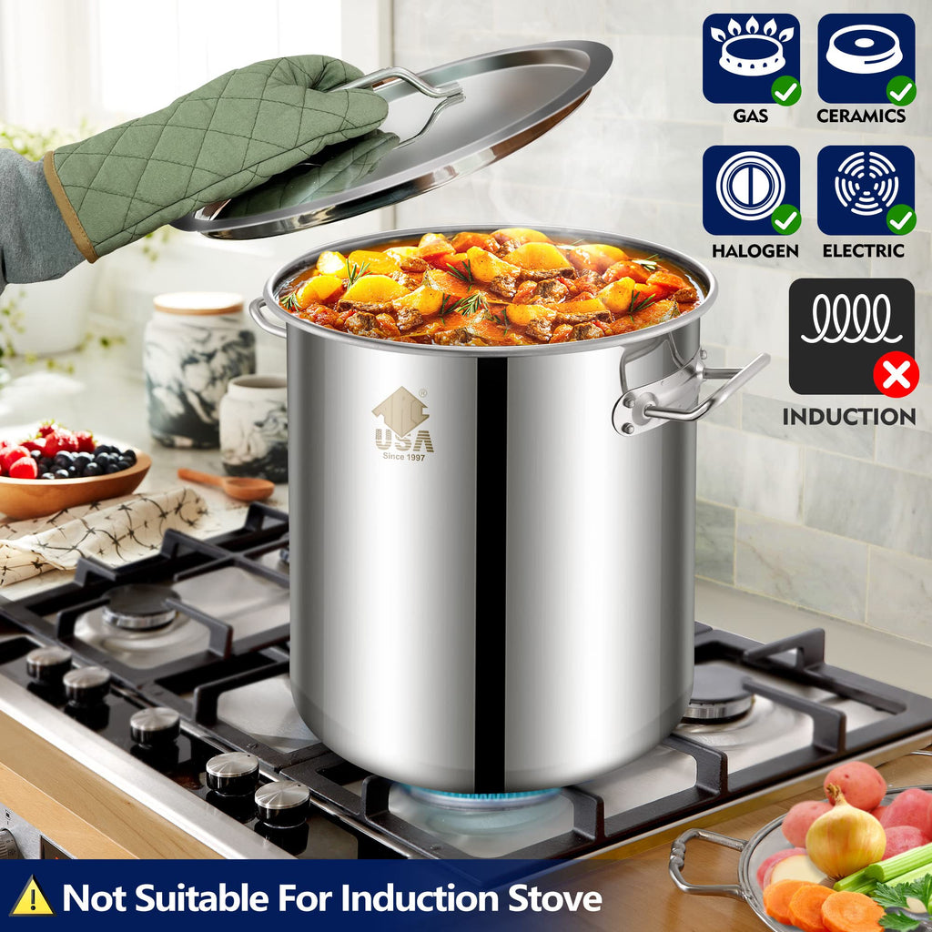 40 Quart Stainless Steel Stockpot with Basket and Steam Rack Q9976
