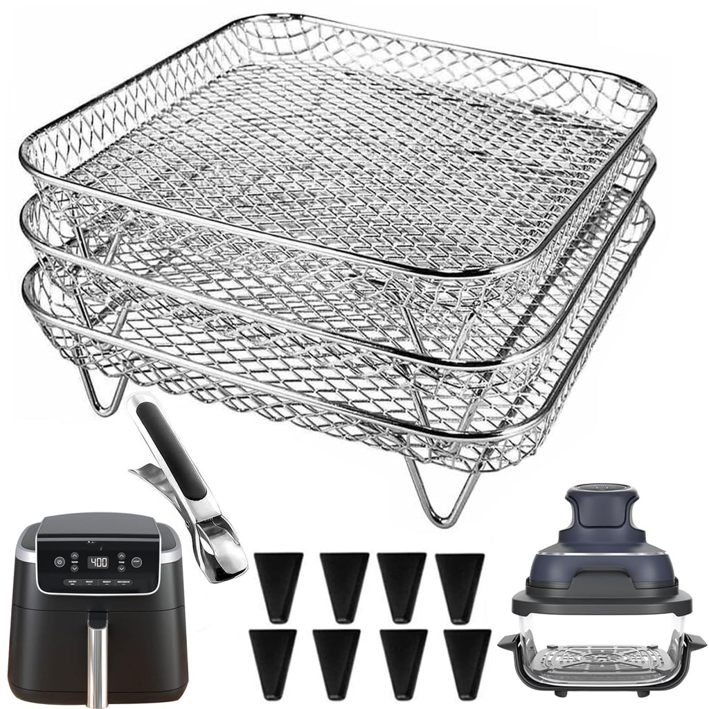 7 Inch Stackable Stainless Steel Air Fryer Rack, 3 Pcs P8733