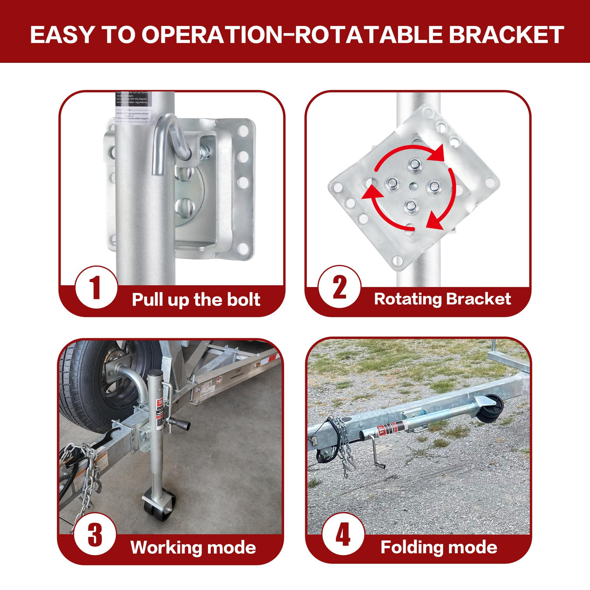 2000 lbs Boat Trailer Jack with Wheel R86226