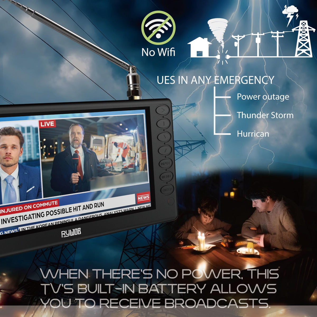 5" Portable Digital ATSC TV with Stand R213