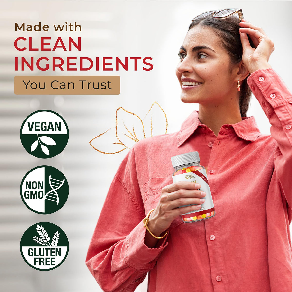 Vegan Fiber Gummies 3g Prebiotic Inulin Non-GMO Gluten-Free 30 Servings P7988