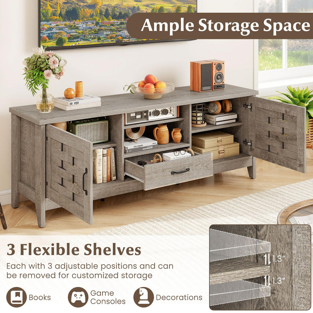 Farmhouse 59" Wood TV Stand with Storage Drawer G386