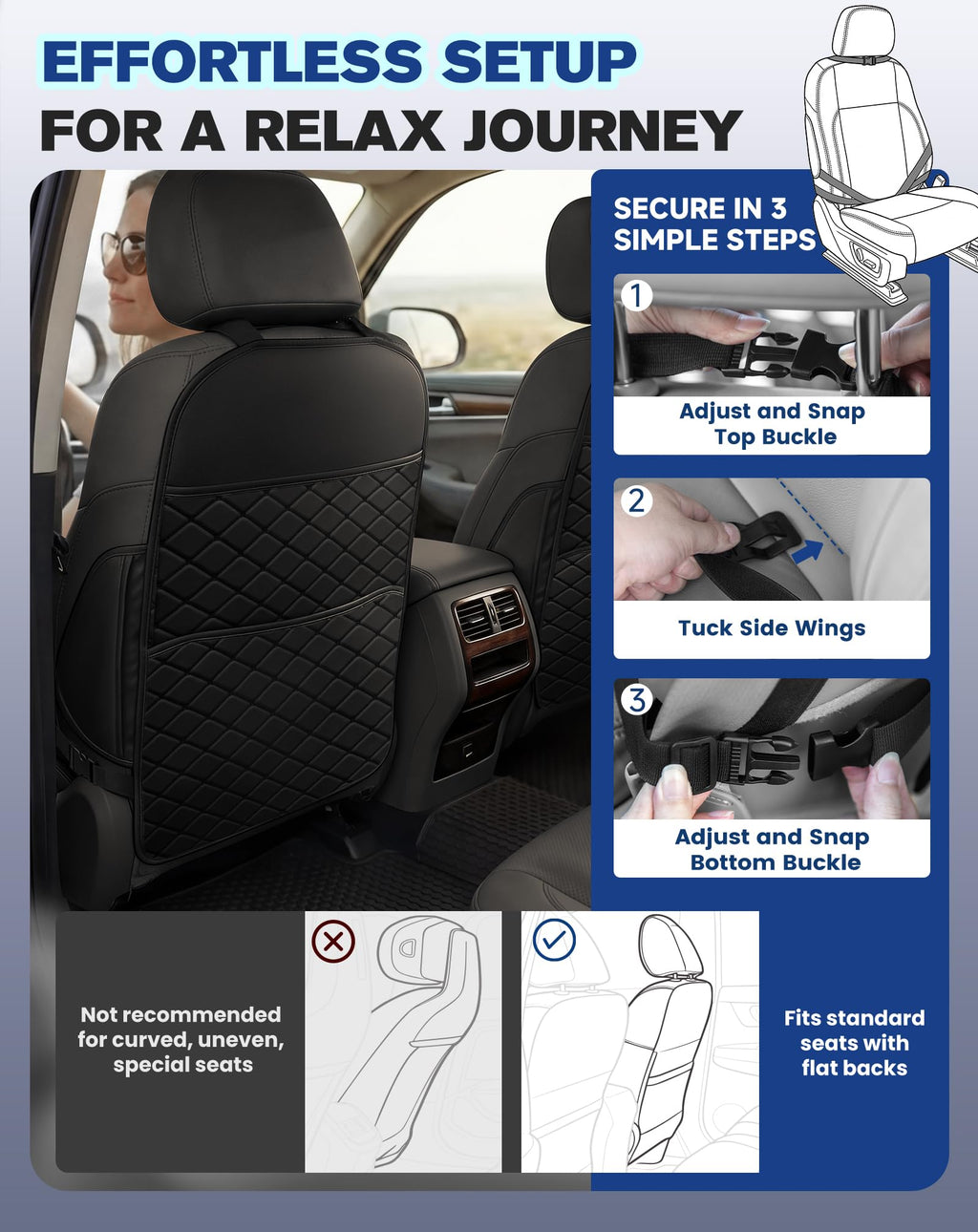 Car Seat Back Protectors Black F74939