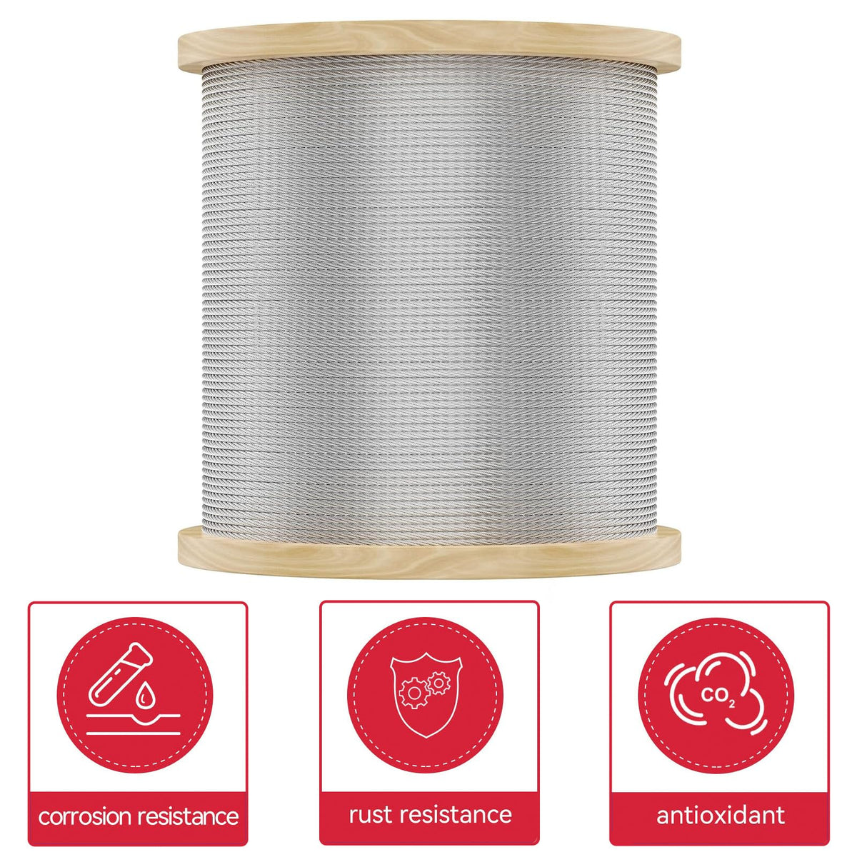 1/8 T316 Stainless Steel Cable 7x7 Strands X46615