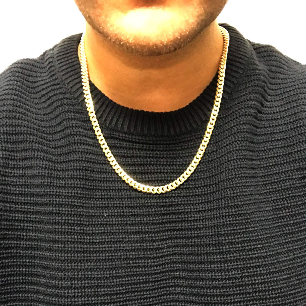 14k Yellow Gold Cuban Link Chain Necklace N44953