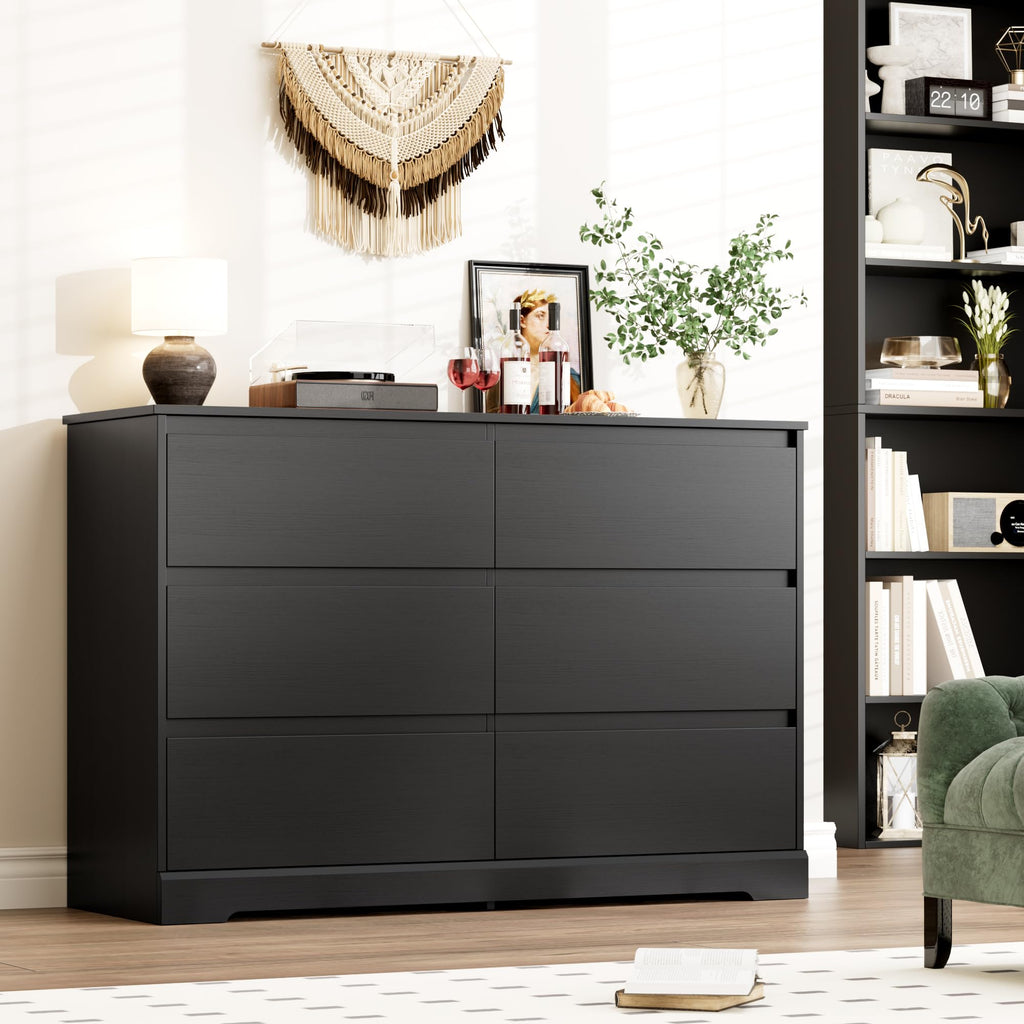 Black 6 Drawer Double Dresser G50032