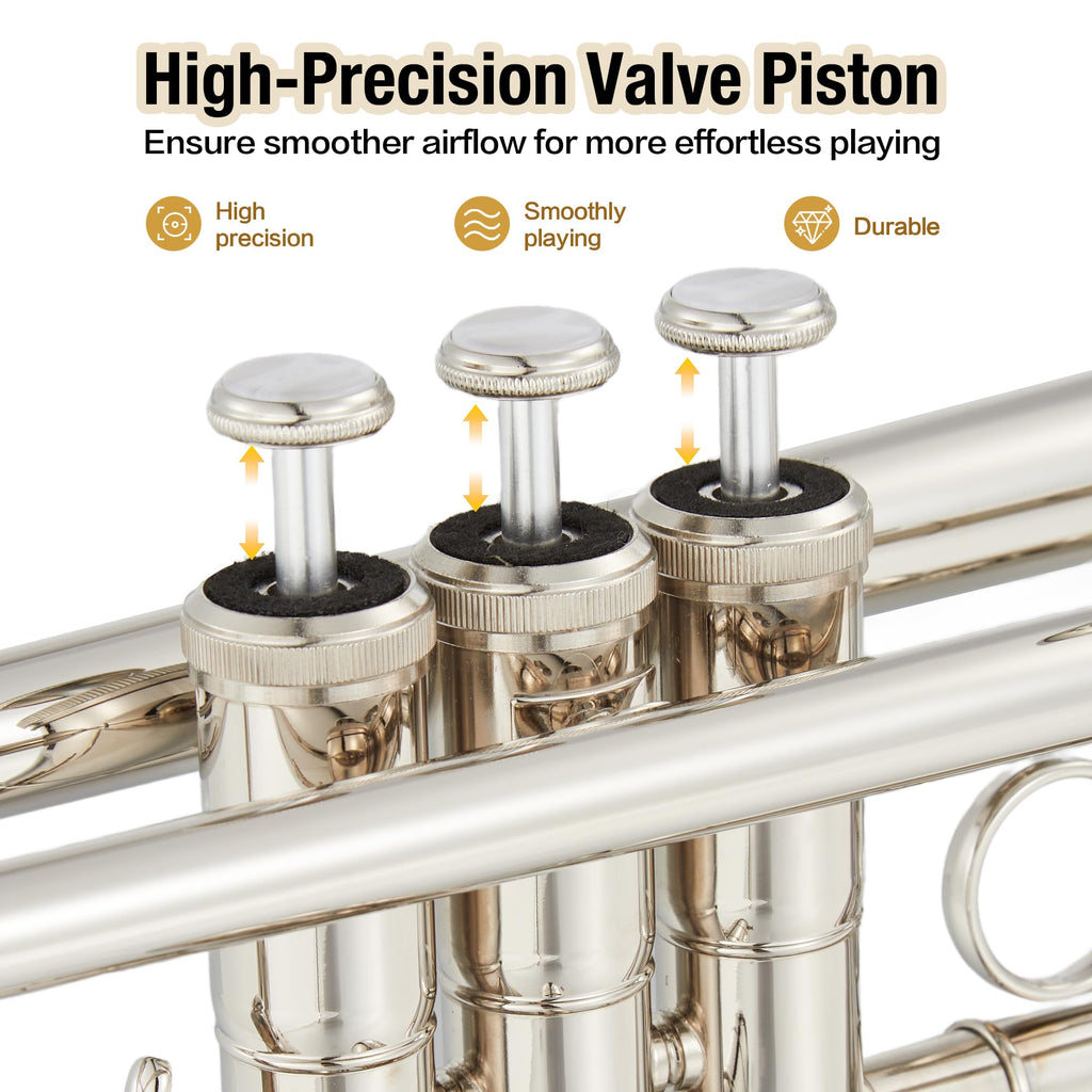 Nickel-Plated Brass Trumpet with Hard Case O642