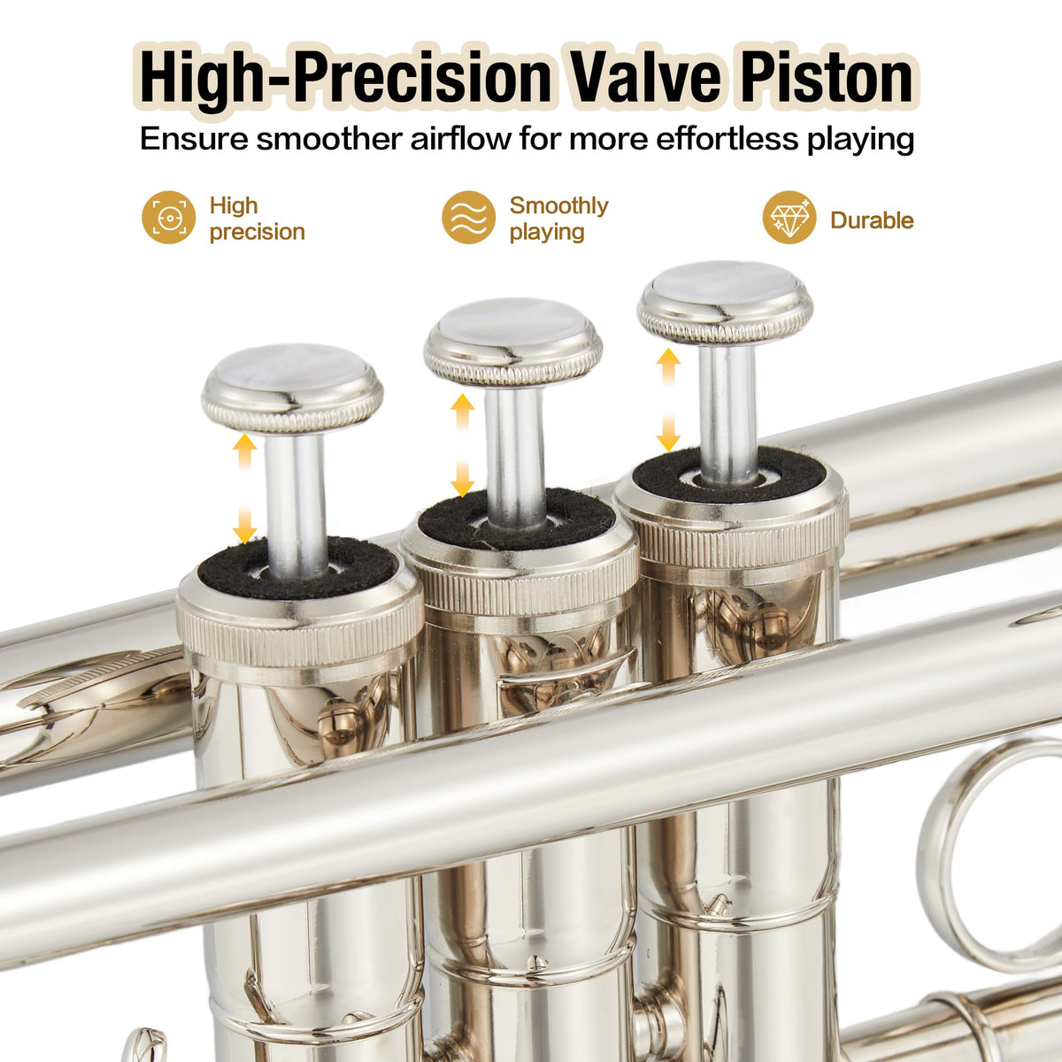 Nickel-Plated Brass Trumpet with Hard Case O642