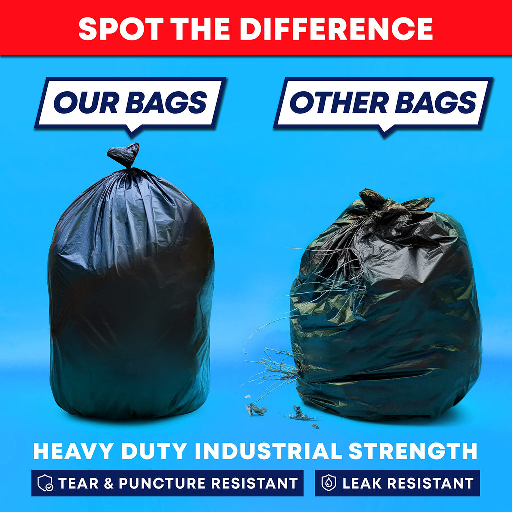 95-96 Gallon Black Heavy Duty Trash Bags with Ties B504905