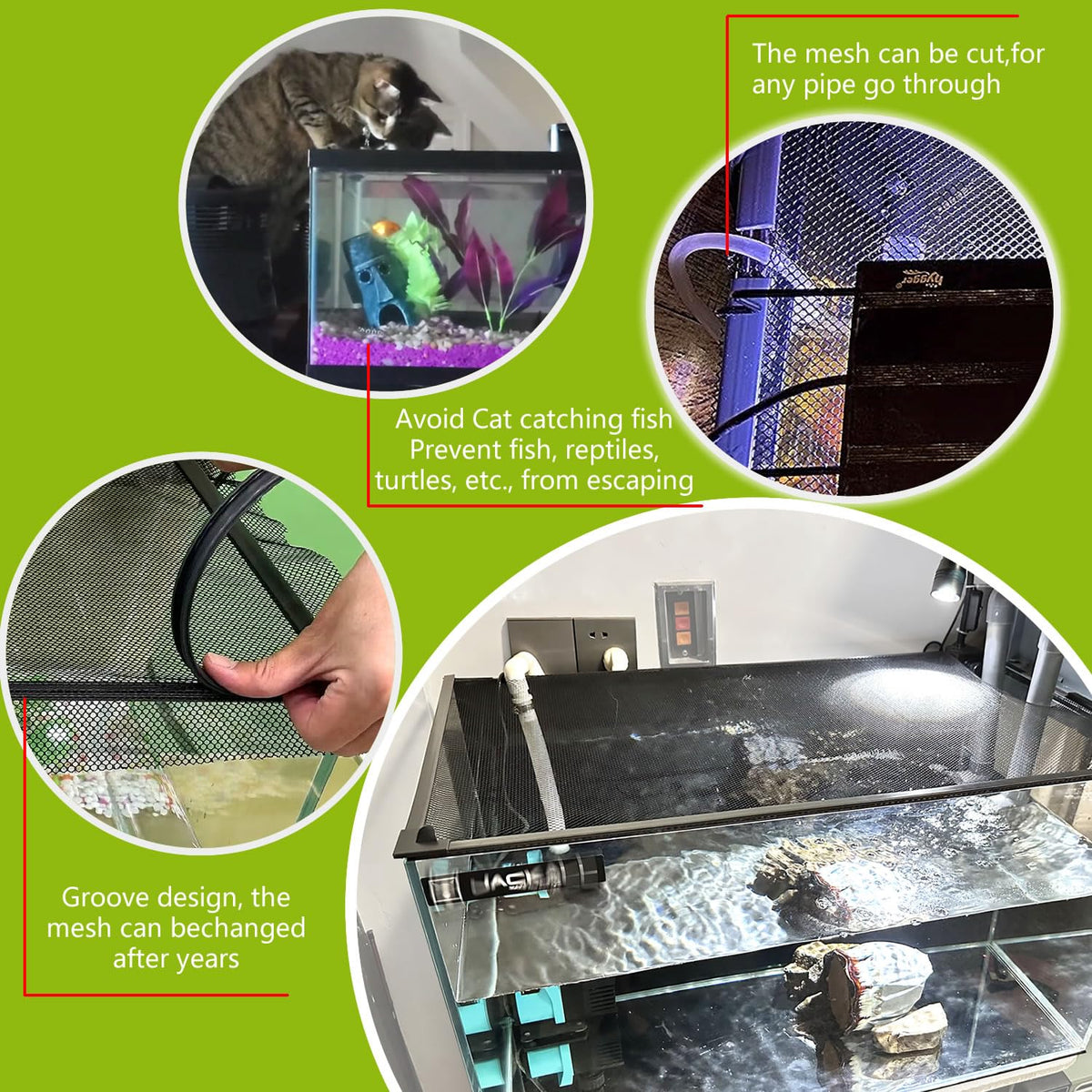 Fish Tank Cover Net Aquarium Lid Mesh Top 39"X19" M136