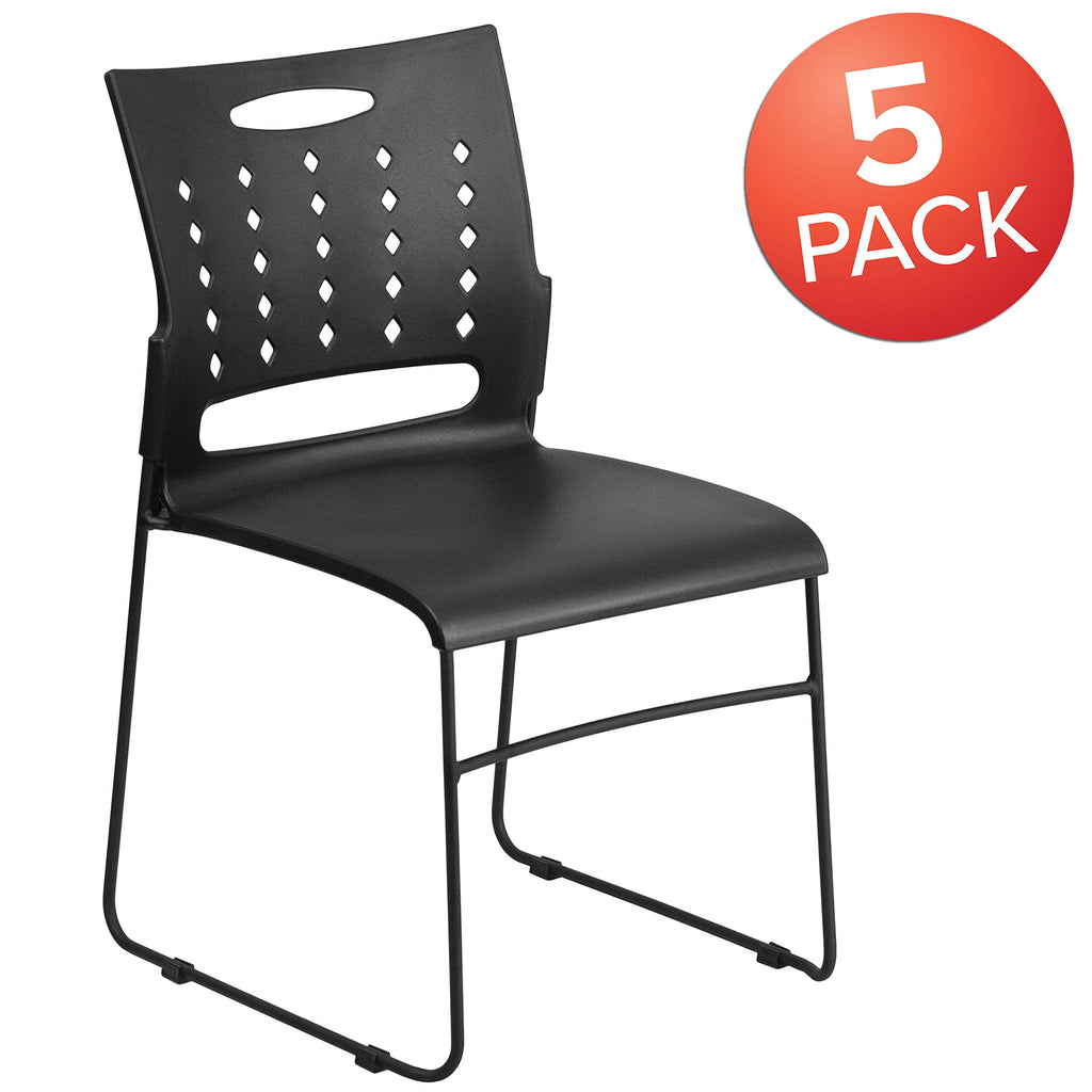 Black Stacking Chairs Set of 5 V89286