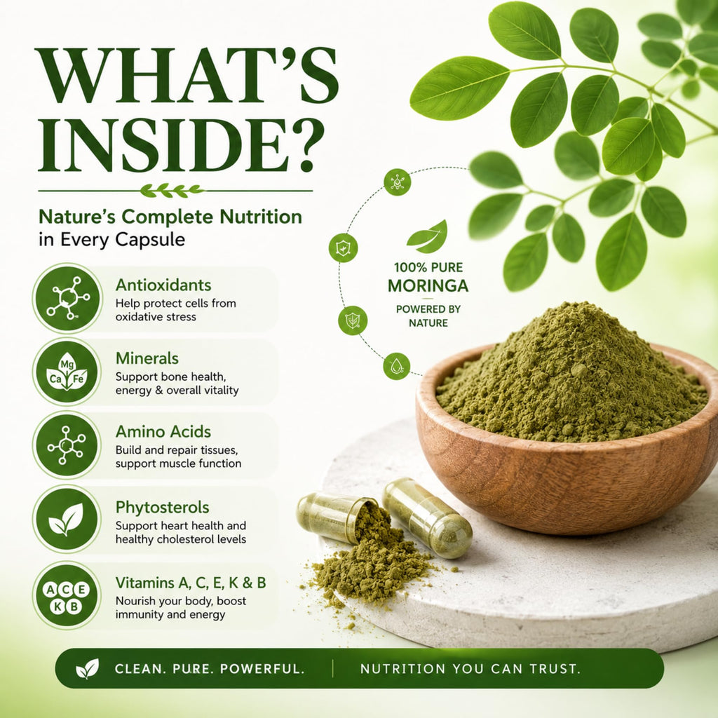 Organic Moringa Capsules 800mg 120 Count V4141