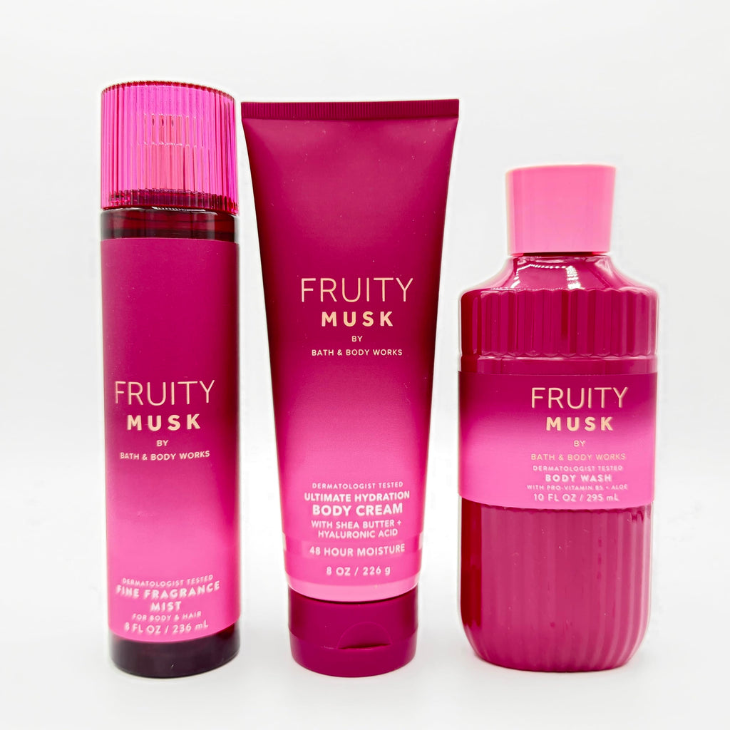 Fruity Musk 3-Piece Fine Fragrance Mist Body Cream and Body Wash Set T852032