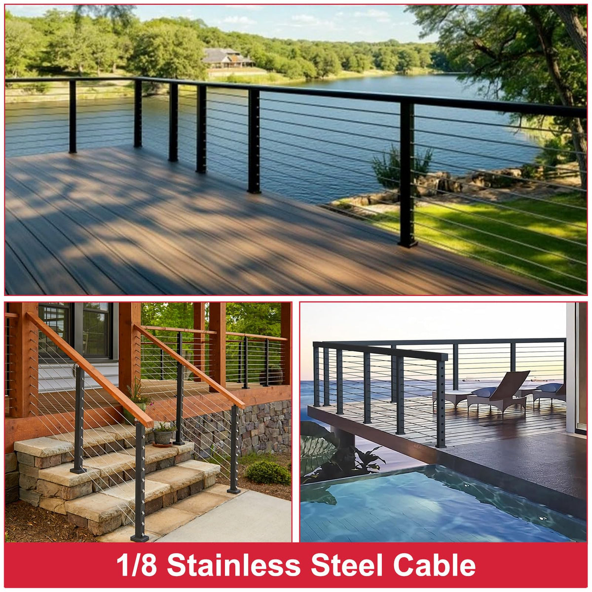 1/8 T316 Stainless Steel Cable 7x7 Strands X46615