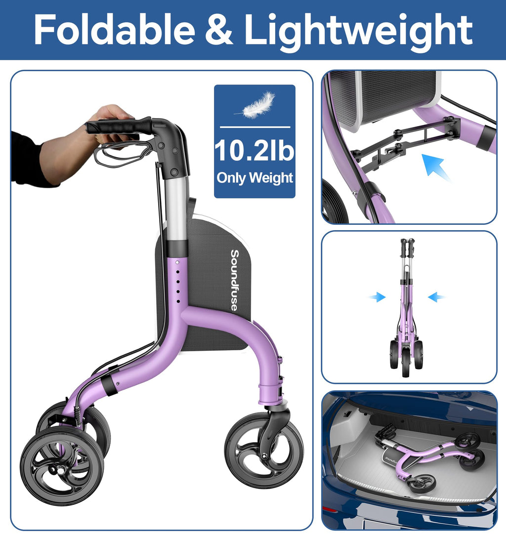 Lightweight Foldable Aluminum 3 Wheel Walkers Q359880