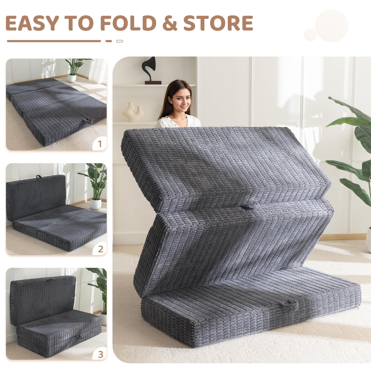 Memory Foam Tri-Folding Mattress D89211