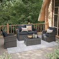 4 Piece Dark Gray Wicker Patio Furniture Set F2521