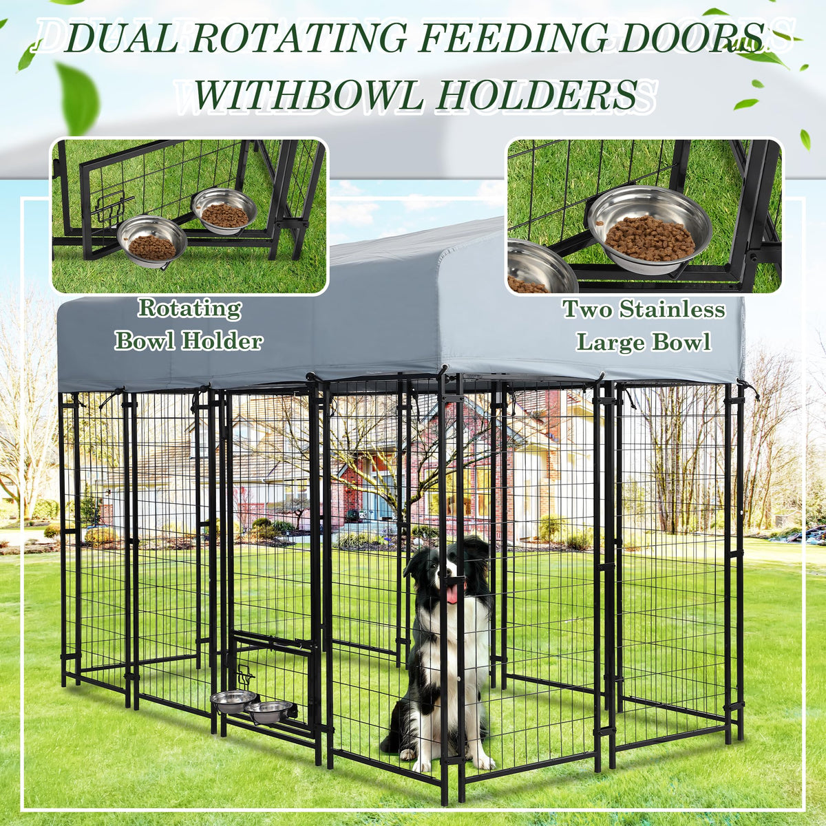 8x4x5.7 FT Outdoor Dog Kennel Q520