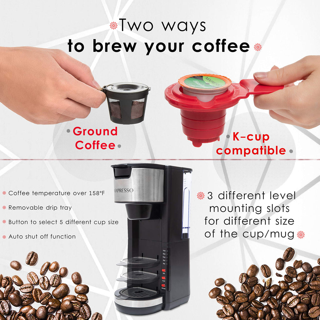 Black Single Serve Coffee Maker 30 oz U161